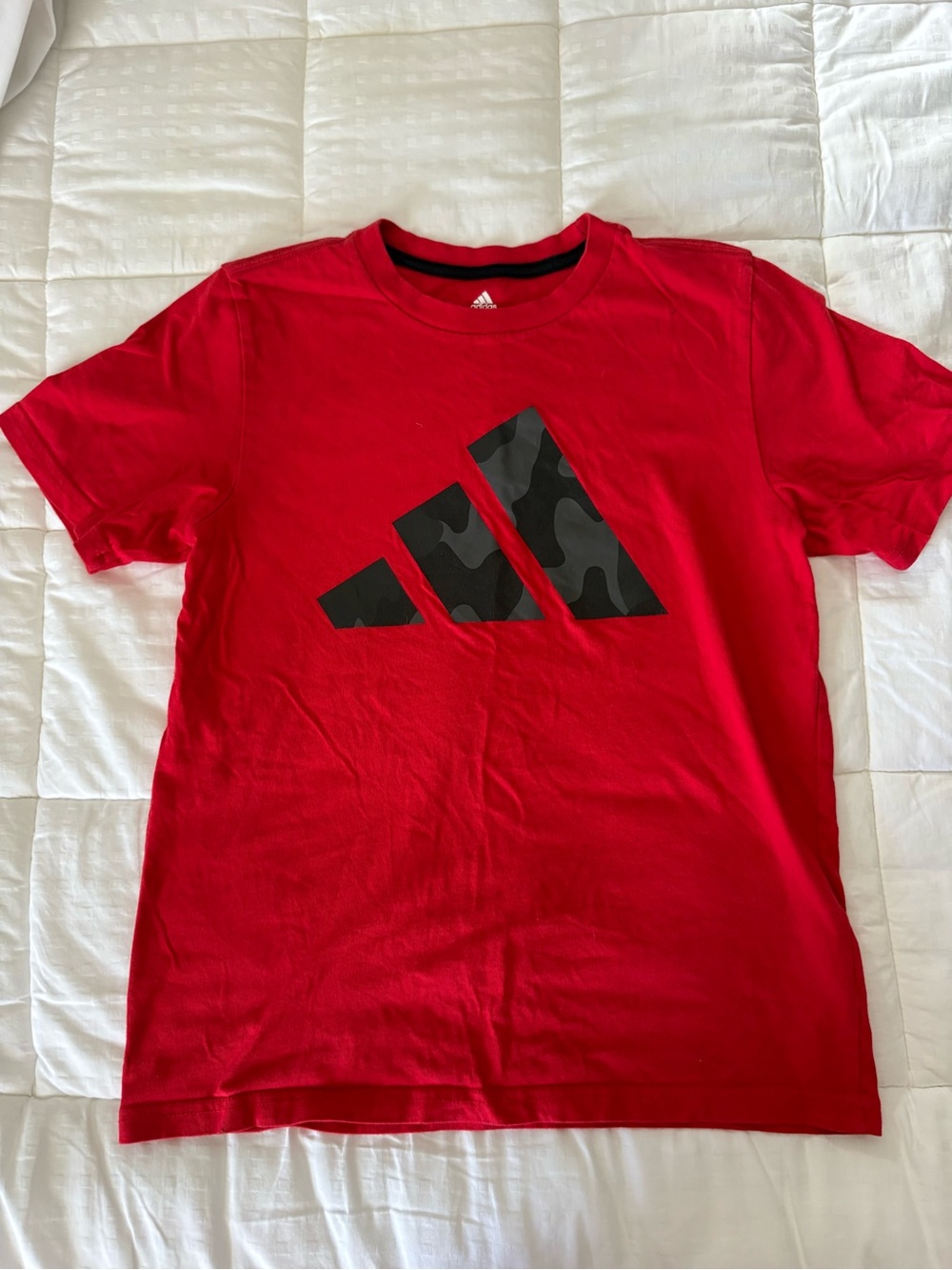 adidas Red Short-Sleeve Tee with Black Logo